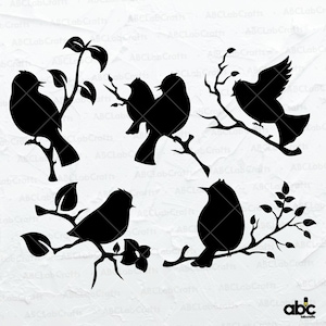 Birds Svg Bundle | Bird Clipart | Flowers Svg | Bird Svg | Floral Png | Bird with Flower | Dxf Png Eps Files for Cricut Silhouette Printable