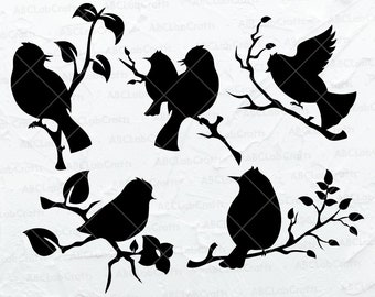 Birds Svg Bundle | Bird Clipart | Flowers Svg | Bird Svg | Floral Png | Bird with Flower | Dxf Png Eps Files for Cricut Silhouette Printable