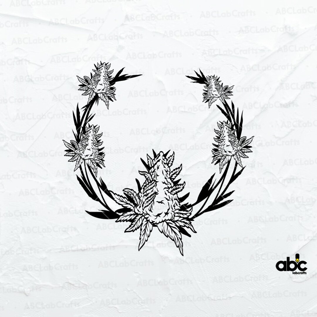 Cannabis Wreath Svg File Weed Wreath Svg Cannabis Svg Wedding Wreath