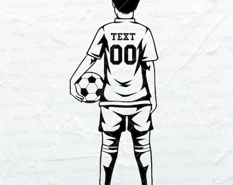 Soccer Kid Player Svg File | Personalized Soccer Svg | Soccer Clipart | Soccer Kid Cutfile Dxf Png Eps Files for Cricut Silhouette Printable