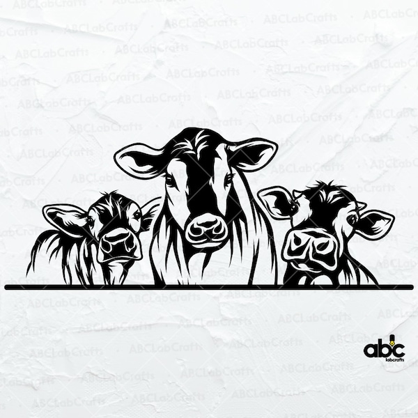 Cow Farm Svg File | Farm Animal Svg | Cow Png | Family Farm Svg| Cow Svg | Farmer Svg | Png DXF Jpg Eps File for Cricut Silhouette Printable