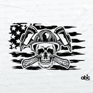 US Firefighter Skull Svg | Firefighter Png | Firefighter Clipart | Firefighter Svg | US Firefighter Svg | Firefighter Shirt | Cutting Files