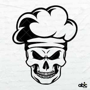 Chef Skull Svg File | Grill Master Svg | Chef Svg| Chef Skull Clipart | Chef Skull Shirt | Dxf Png Eps Files for Cricut Silhouette Printable