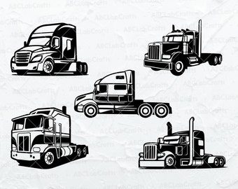 Truck Svg Bundle | Semi Truck Svg | Truck Clipart | Semi Truck Cut Files | Truck Png | Dxf Png Eps Files for Cricut Silhouette Printable