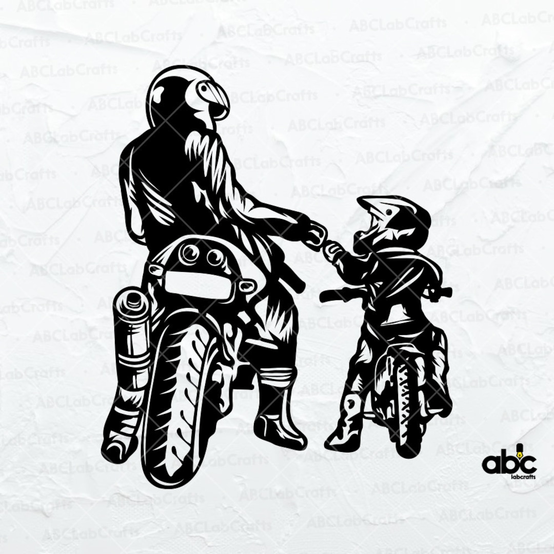 Dad and Two Sons Biker Svg File Like Father Like Son Svg Sports Motorbike Svg Png DXF Jpg Eps