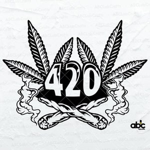 420 Weed-Svg-Datei | Cannabis-Svg | Marihuana-Svg | Rauchen Cannabis SVG | Cannabis 420 Png DXF Jpg Eps Datei für Cricut Silhouette Printable