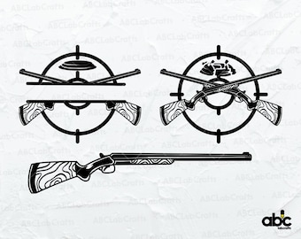Shotgun Monogram Svg File | Shotgun Svg | Shotgun Clipart | Sporting Clay Svg | Trapshooting Svg | Skeet Shooting Svg | Cutting File