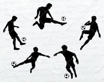 Fußballer Spieler Bundle | Fußball Clipart | Fußball Fußball-Shirt | US Fußball Spiel | Dxf Png Eps Dateien für Cricut Silhouette Printable