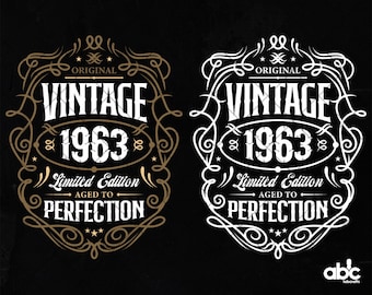 60th Birthday Shirt | 60th Birthday Svg | 1963 Aged to perfection | Vintage 1963 Svg | Aged to Perfection Svg | 60th Birthday Gift Idea