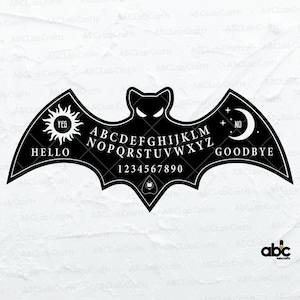 Bat Ouija Board Svg File | Spirit Board Game Svg | Halloween Svg | Spooky Svg Clipart | Svg Png Eps Files for Cricut Silhouette Printable