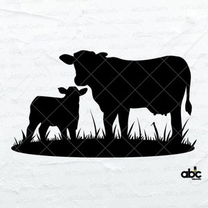 Cow Farm Svg File | Cow Svg | Farmer Svg | Farm Animal Svg | Cow Png | Family Farm Svg | Cutting File