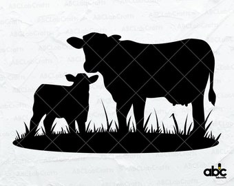 Cow Farm Svg File | Cow Svg | Farmer Svg | Farm Animal Svg | Cow Png | Family Farm Svg | Cutting File