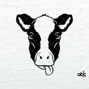 Cow Svg File | Cow Head Svg | Farm Svg| Cow Face Png | Heifer Svg | Cow Png | Cow Cricut | Dxf Png Eps Files for Cricut Silhouette Printable