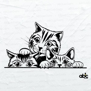 Cute Cat Svg File | Cute Cat Shirt Design | Cat Png | Peeking Cat Svg | Cat Svg | Cat Clipart | Funny Cat Svg | Peeking Pet Face Clipart