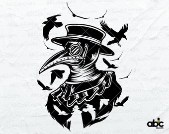 Plague Doctor Svg File | Halloween Svg | Witch Doctor | Średniowiecze | Sickness Doctor | Png DXF Jpg Eps File dla Cricut Silhouette Printable