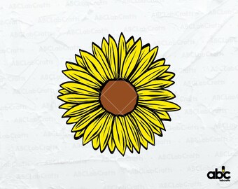 Sunflower Svg File | Sunflower Png | Flower Svg | Floral Svg | Cutting File