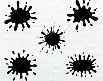 Paint Splatter Svg Bundle | Paint Splatter Silhouette | Paint Clipart | Paint Splats Svg | Dxf Png Eps Files for Cricut Silhouette Printable