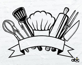 Chef Tools Svg File | Cooking Tools Svg | Chef Shirt Svg | Chef Clipart | Cook Svg | Png DXF Jpg Eps File for Cricut Silhouette Printable