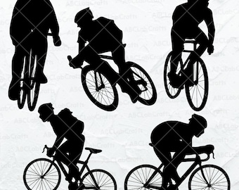 Cyclist Svg Bundle | Bicycle Man Svg | Cyclist Silhouette | Biking Svg | Mountain BikeSvg | Dxf Png Eps File for Cricut Silhouette Printable