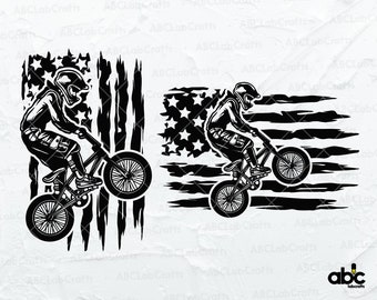 USA Bicycle Racing Svg | BMX Svg | Racer Extreme Sport Svg | Freestyle Wheelie Svg | Snijbestand