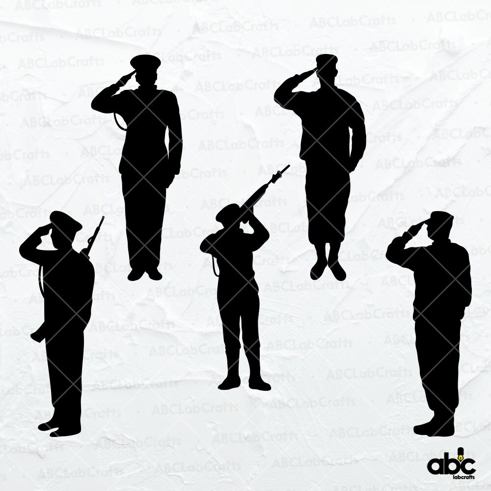 Militärischer Salute-Svg-Bundle | Soldat Cut Datei | Militär Png | US-Soldat | Militärischen SVG | Dxf Png Eps Datei für Cricut Silhouette Printable