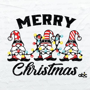 Merry Christmas Gnomes Svg | Christmas Cutfile | Gnomes Cutfile | Christmas Clipart | Christmas Svg | Christmas Gnomes Png | Gnomes Clipart