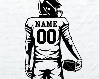 Customized Football Player Svg File | American Football Svg | Football Team Name Svg | Dxf Png Eps Files for Cricut Silhouette Printable