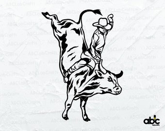 Rodeo Svg File | Horse Riding Svg | Western Png | American Bull Rider Svg| Cowboy Svg | Png DXF Jpg Eps File for Cricut Silhouette Printable