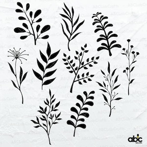 Leaves Svg Bundle | Leaves Clipart | Drawn Leaves Svg | Botanical Clipart | Leaves Png | Dxf Png Eps Files for Cricut Silhouette Printable