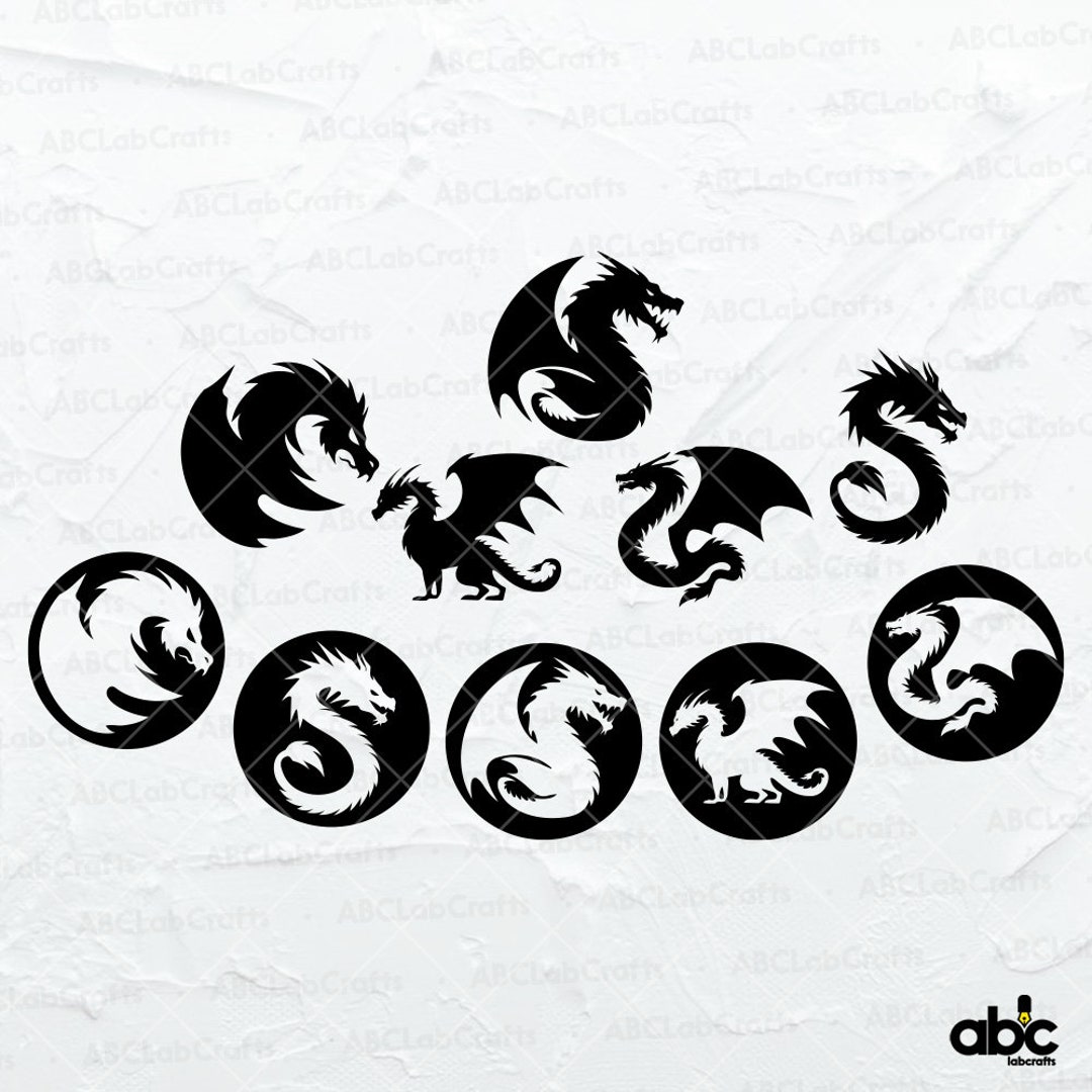 Dragons Svg Bundle | Dragon Clipart | Dragon Silhouette | Dragon Cut ...