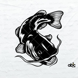 Catfish Svg File | Catfish Fishing Svg | Fishing Svg | Fishing Cut File | Catfish Png | Png DXF Jpg Eps File for Cricut Silhouette Printable