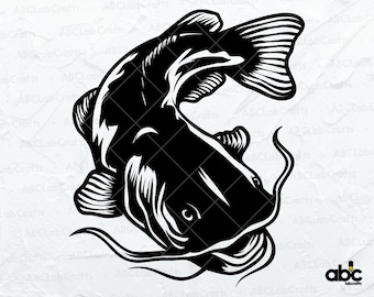 Catfish Svg File | Catfish Fishing Svg | Fishing Svg | Fishing Cut File | Catfish Png | Png DXF Jpg Eps File for Cricut Silhouette Printable