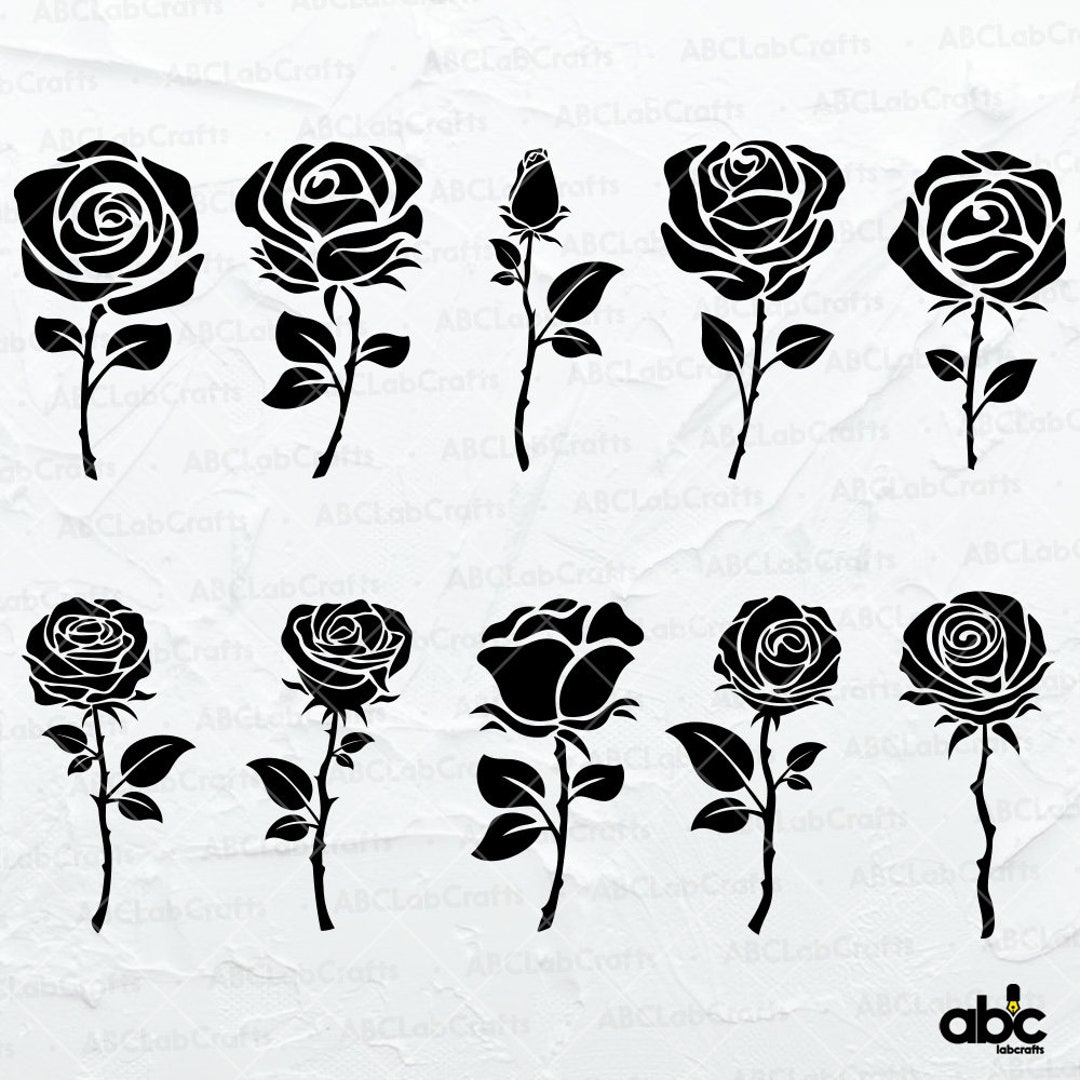 Rose Svg Bundle | Flower Svg | Rose Clipart | Rose Cut File | Rose ...