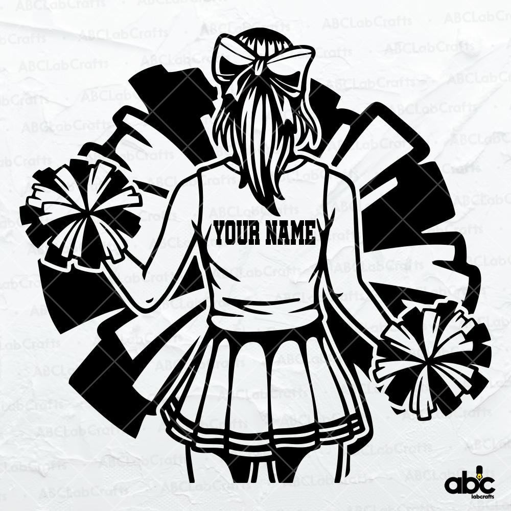 Cheerleader Name Svg | Personalized Cheerleader Svg | Cheer Dance Svg | Cheerleader Shirt Dxf Png Eps Files for Cricut Silhouette Printable