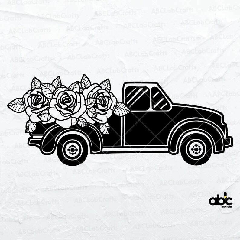 Flower Truck Svg File Vintage Truck Svg Floral Truck Svg Etsy