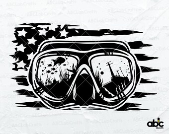 Gafas de buceo de EE. UU. Svg / Logotipo de buceo de EE. UU. / Camiseta de buzo de EE. UU. / Gafas de buceo svg / Svg de buceo / Archivos de corte de buzo / Archivos de corte de buceo / Archivos de corte