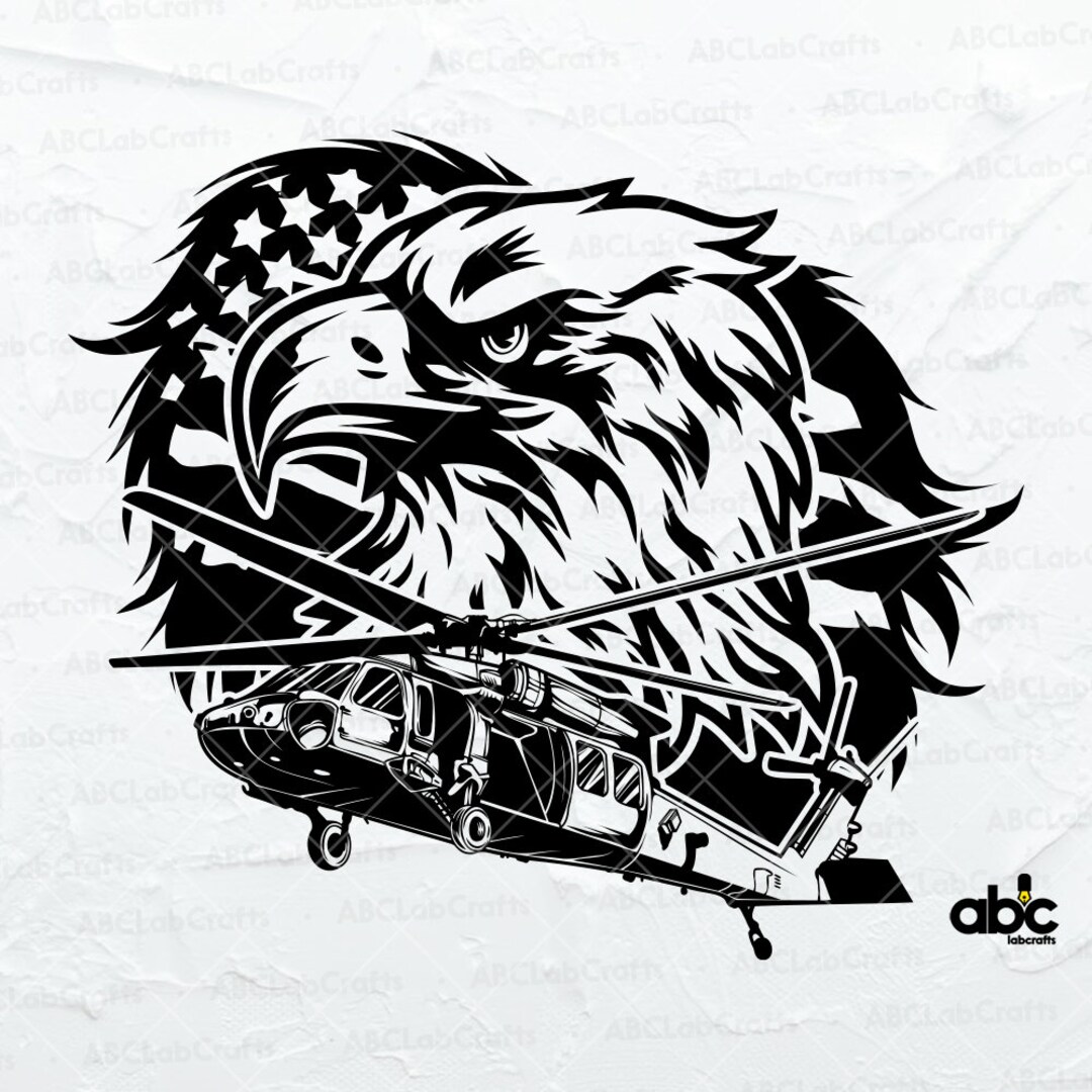 Us Eagle Black Hawk Helicopter Svg File Army Military Svg Helicopter