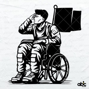Injured Soldier Svg File | Veteran Svg | Army Svg | Military Svg | American Troops | Dxf Png Eps Files for Cricut Silhouette Printable