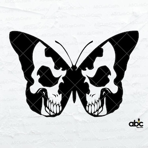 Butterfly Skull Svg File | Skull Svg | Rhopalocera Svg | Skeleton Svg | Butterfly Svg | Butterfly Clipart | Butterfly Decal