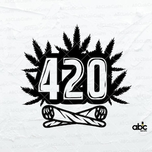 420 Weed Svg File | Cannabis Svg | Marijuana Svg | Pot Leaf Joint Blunt Spliff Ganja Svg | Smoking Cannabis Svg | Cannabis 420 Svg