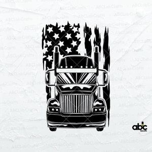US Semi Truck Svg File | USA Truck Driver Svg | Semi Truck Svg | Truck Svg | US Truck Driver Shirt | Truck Clipart