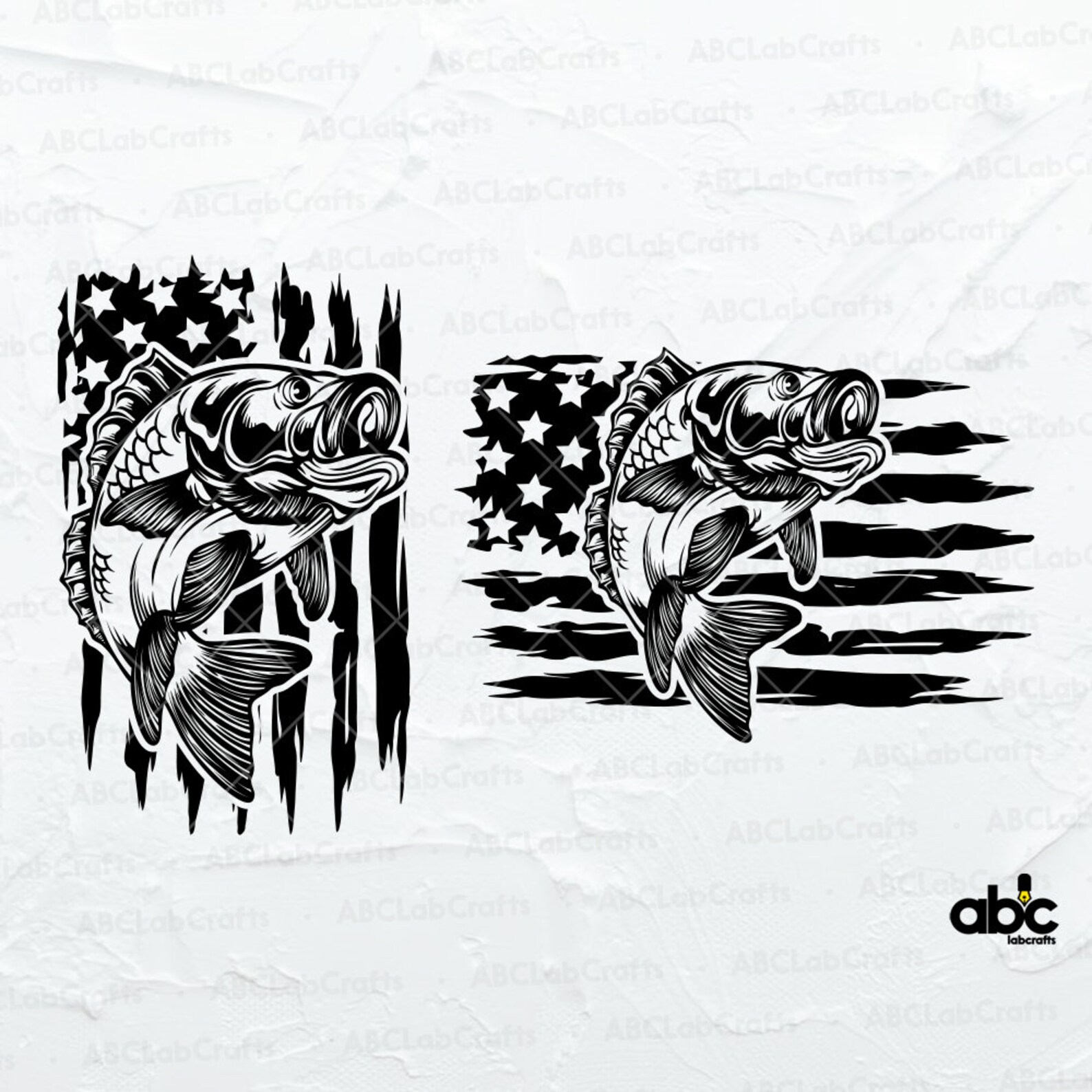 Bass Fishing American Flag Decal Sticker | Custom Made In The USA - Foto 8