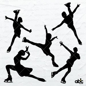 Ice Skater Svg Bundle | Figure Skating Png | Ice Skater Silhouette | Ice Skating Clipart | Dxf Png Eps Files for Cricut Silhouette Printable