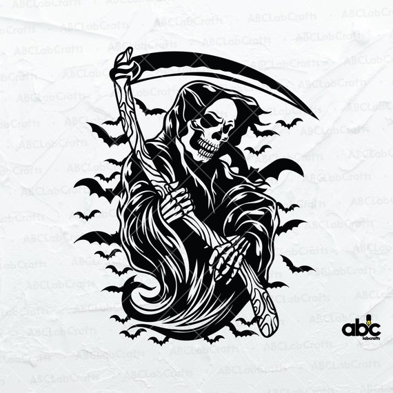 Grim Reaper Svg File Halloween Svg Death Svg Skeleton - Etsy Australia
