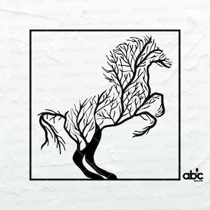 Horse Wall Art Svg File | Wall Art Svg| Horse Panel Svg| Horse Laser | Glowforge File | Png DXF Jpg Eps File for Cricut Silhouette Printable