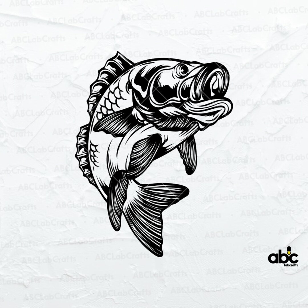 Bass Fish Angling Svg File Bass Fishing Svg Bass Cut Files Fishing Svg Bass Fish Jumping Bas