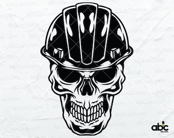 Skull With Hard Hat Svg File | Engineer Svg | Construction T-Shirt | Construction Svg | Png DXF Jpg Eps File for Cricut Silhouette Printable