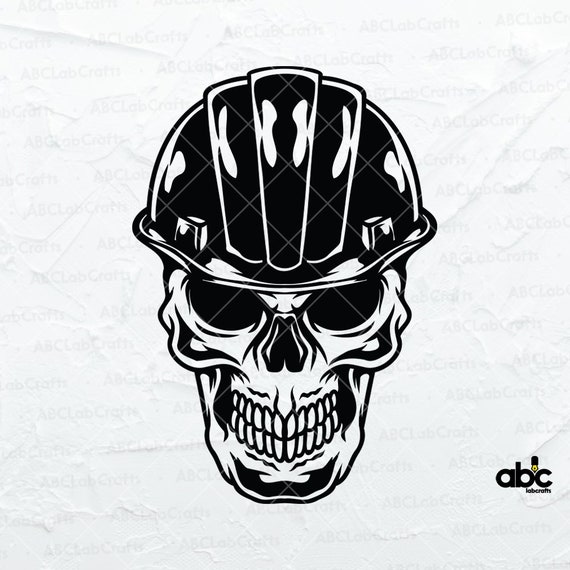 Skull With Hard Hat Svg File | Engineer Svg | Construction T-Shirt | Construction Svg | Png DXF Jpg Eps File for Cricut Silhouette Printable