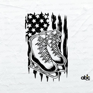 US Hockey Skate Svg File | Hockey Svg | Ice Hockey Svg | Athletic Game Svg | Skate Svg  | Svg Png Eps Files for Cricut Silhouette Printable