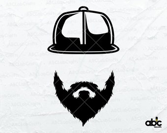 Dad Beard with Hat Svg | Dad Hat Svg | Beard Svg | Dadlife Svg | Badass Beard Dad Svg | Dad Life Svg | Beard Man Svg | Cutting File